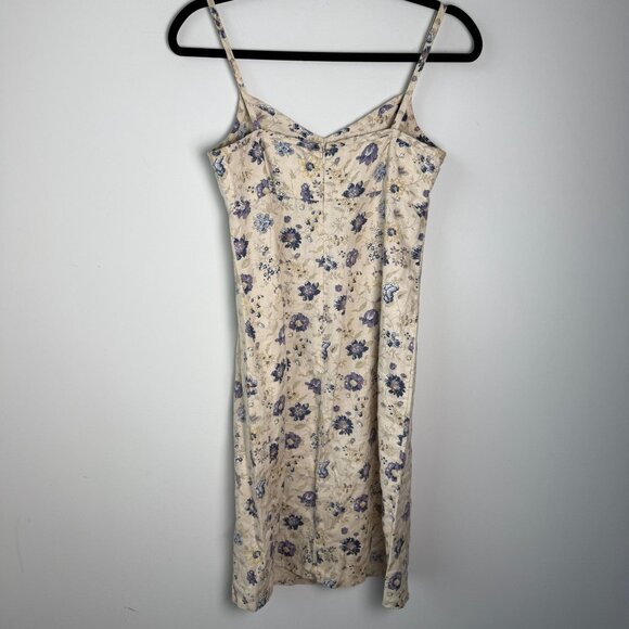 Gap Vintage Dress 100% Linen Floral Size 4 Y2K Cottagecore - Picture 4 of 8